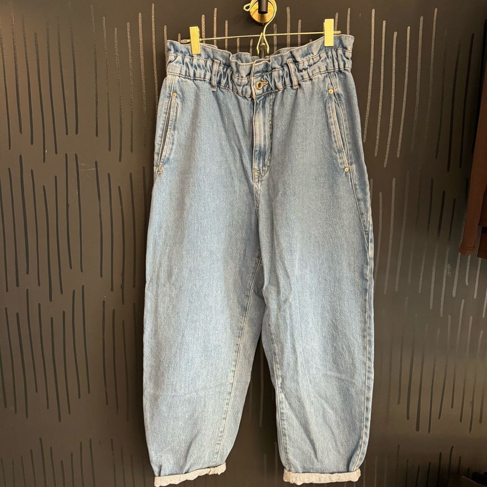 zara paperbag denim jeans